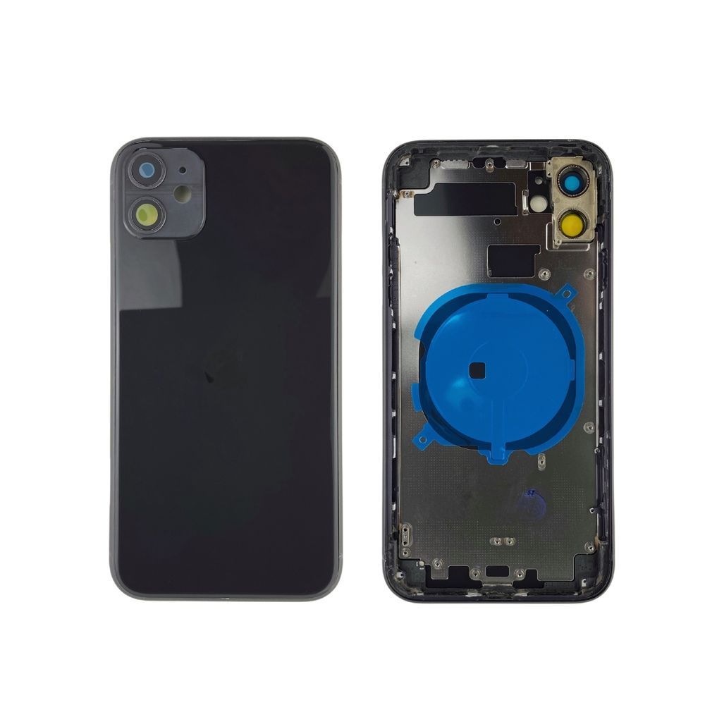 Корпус для iPhone 11 Black в зборі з тримачем SIM та кнопками, USA 1408565 фото