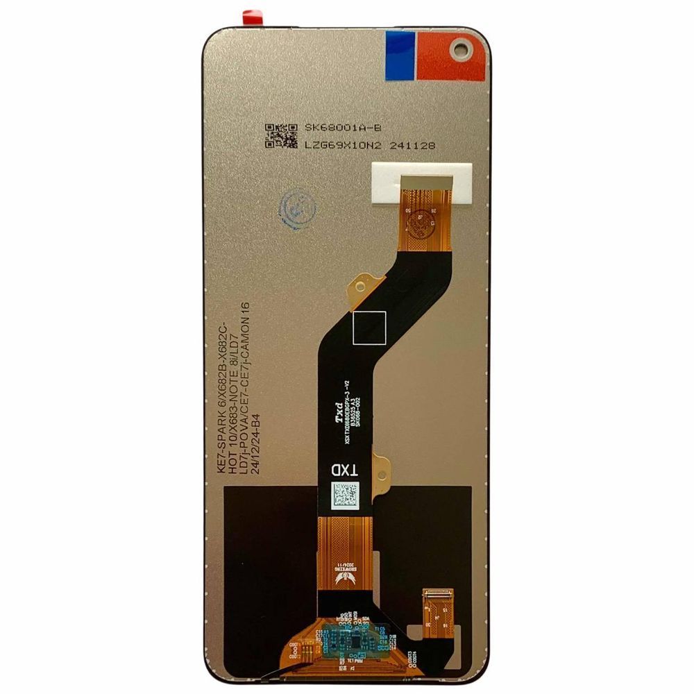 Дисплей для Tecno Spark 6 | Camon 16 | Pova | Infinix Note 8i | Hot 10 з чорним тачскріном, Original (PRC) 4684681 фото