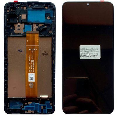 Дисплей для Samsung A127 Galaxy A12 (2021) з чорним тачскріном та корпусною рамкою, IPS 1405324 фото