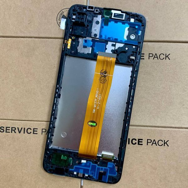 Дисплей для Samsung M127F Galaxy M12 black (M127F_REV0.1) з чорним тачскріном та корпусною рамкою, Original (China) 1405412 фото