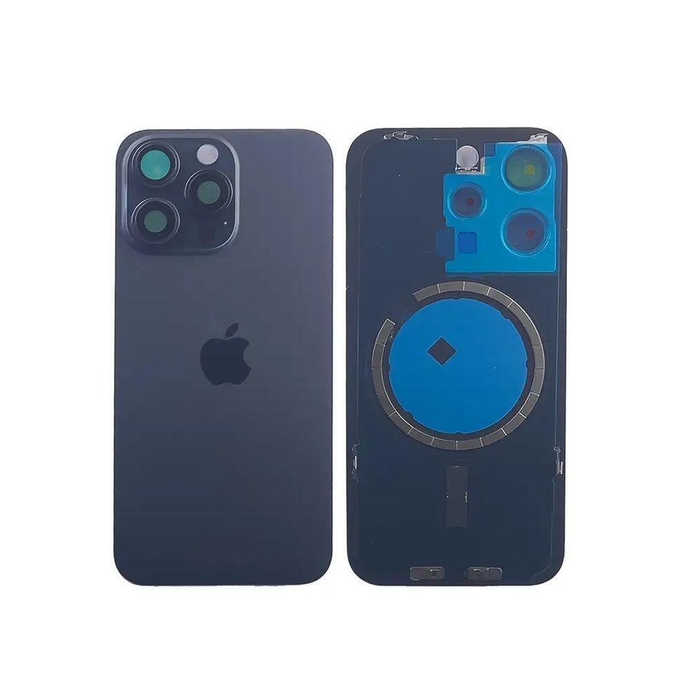 Задня кришка корпусу iPhone 15 Pro Max Blue Titanium в зборі зі склом камери та магнітами 7753163 фото