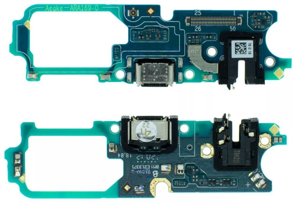 Роз'єм зарядки для Realme 6 (RMX2001) на платі з мікрофоном та компонентами, Original PRC 424298 фото