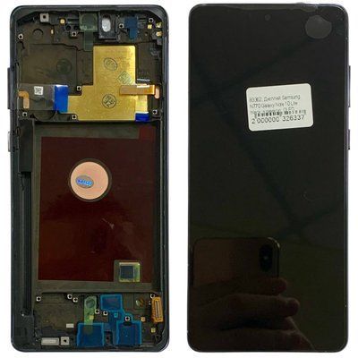 Дисплей для Samsung N770 Galaxy Note 10 Lite з чорним тачскріном та корпусною рамкою, OLED 83362 фото