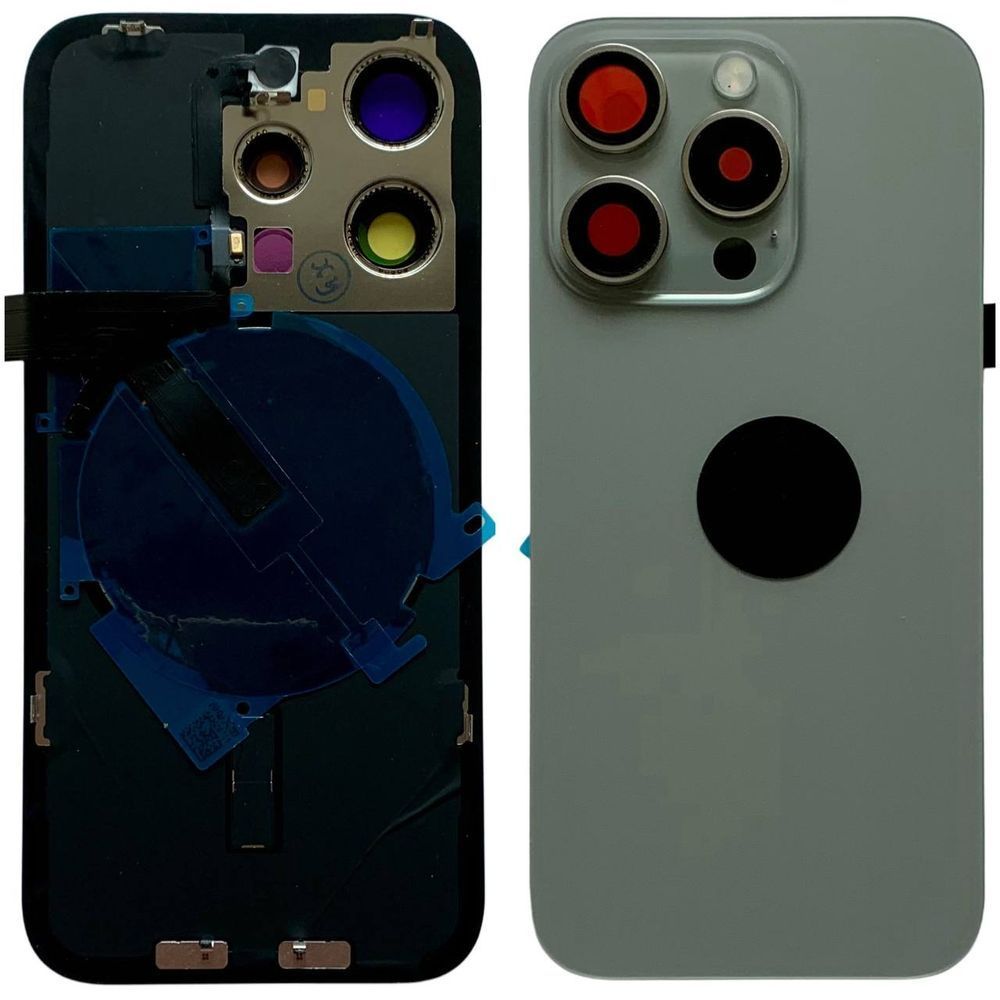 Задня кришка корпусу iPhone 15 Pro Natural Titanium (зі склом камери, MagSafe, NFC), Original (China) 648167 фото