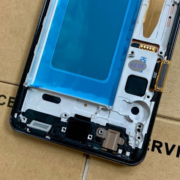 Дисплей для Samsung G973 Galaxy S10 з чорним тачскріном та корпусною рамкою, IPS (дисплей не заокруглений) 248839 фото