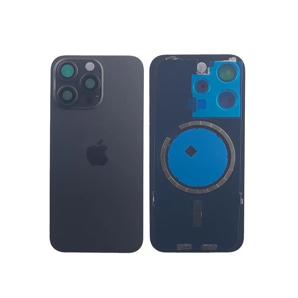 Задня кришка корпусу iPhone 15 Pro Max Black Titanium в зборі зі склом камери та магнітами 9428362 фото