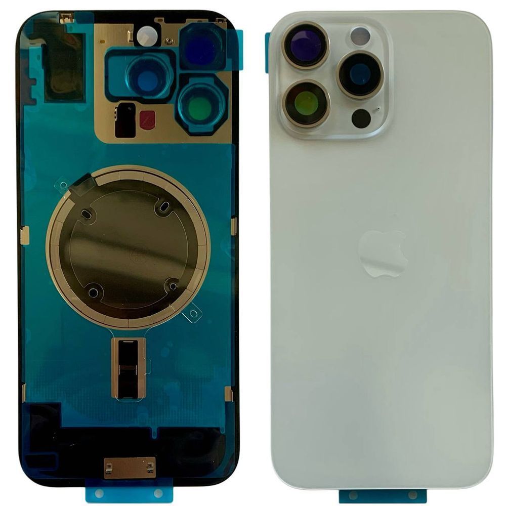 Задня кришка корпусу iPhone 16 Pro Max White (зі склом камери, MagSafe), Original (China) 561071 фото