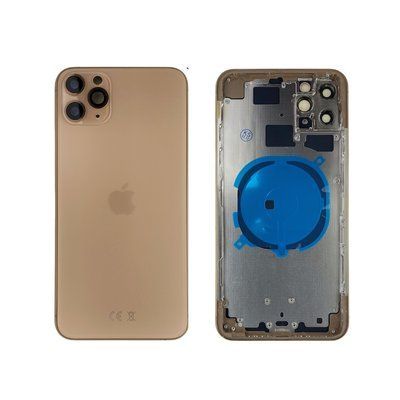 Корпус для iPhone 11 Pro Max Gold в зборі з тримачем SIM та кнопками, EU 105318 фото