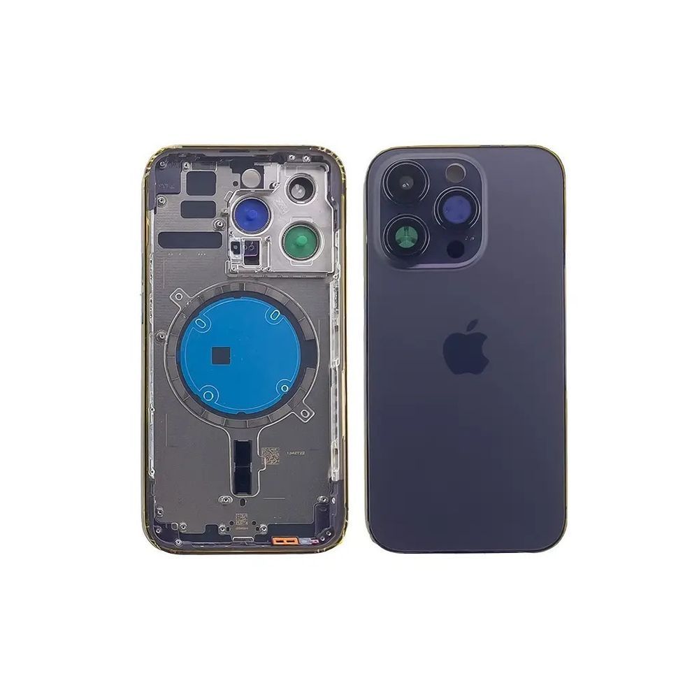 Корпус iPhone 14 Pro Deep Purple в зборі з тримачем SIM, кнопками, магнітами та сіткою, USA 9933658 фото