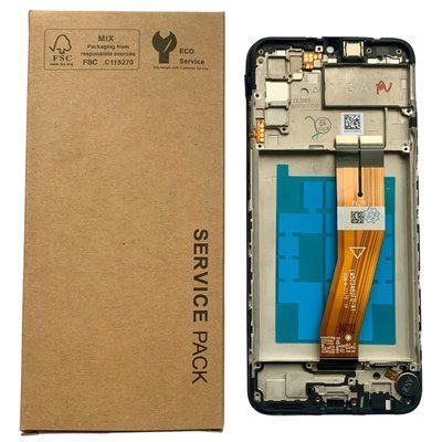 Дисплей для Samsung A025F Galaxy A02s з чорним тачскріном та корпусною рамкою, Original (China) 1405400 фото