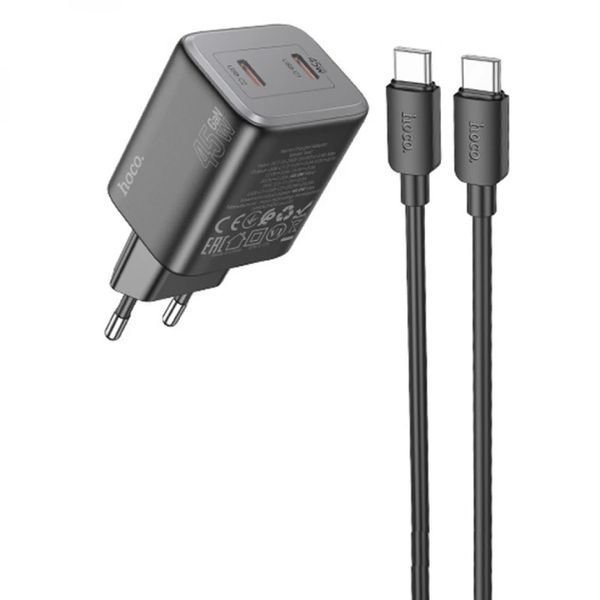 МЗП 2Port Hoco N42 2USB-C PD 45W Type-C to Type-C 37975 фото