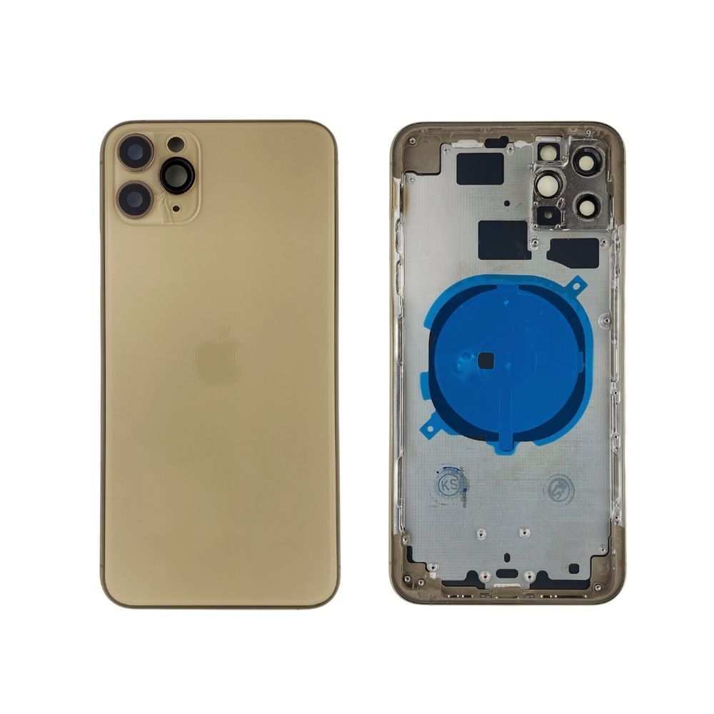 Корпус для iPhone 11 Pro Max Gold в зборі з тримачем SIM та кнопками, USA 105322 фото