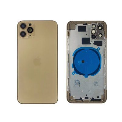 Корпус для iPhone 11 Pro Max Gold в зборі з тримачем SIM та кнопками, USA 105322 фото