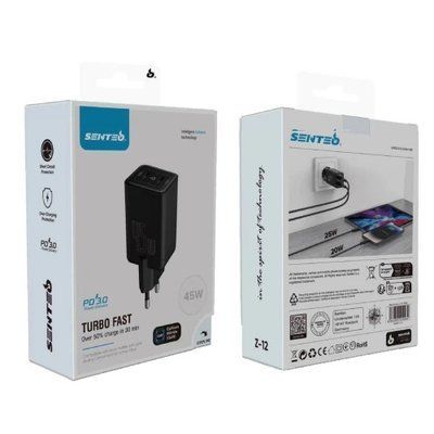 МЗП 2Port SENTEO Z-12 2USB-C PD3.0 45W Super Fast charge 38506 фото