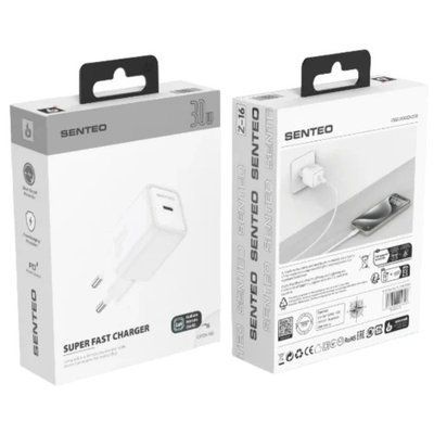 МЗП 1Port SENTEO Z-16 USB-C PD 30W white 39373 фото