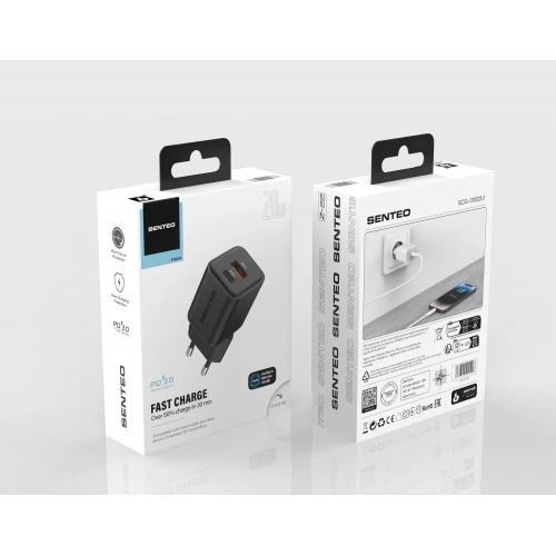 МЗП 2Port SENTEO Z-22 USB+USB-C 3A GaN PD 20W 40355 фото