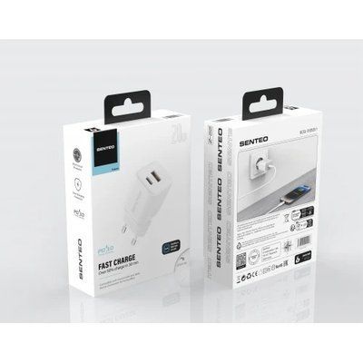 МЗП 2Port SENTEO Z-22 USB+USB-C 3A GaN PD 20W 40356 фото