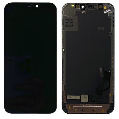 Дисплей для iPhone 12 Mini (A2176 | A2398 | A2399 | A2399 | A2400) з чорним тачскріном, GX OLED