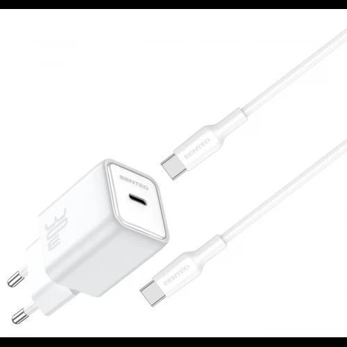 МЗП 1Port SENTEO Z-16c USB-C PD 30W Type-C to Type-C white 39376 фото
