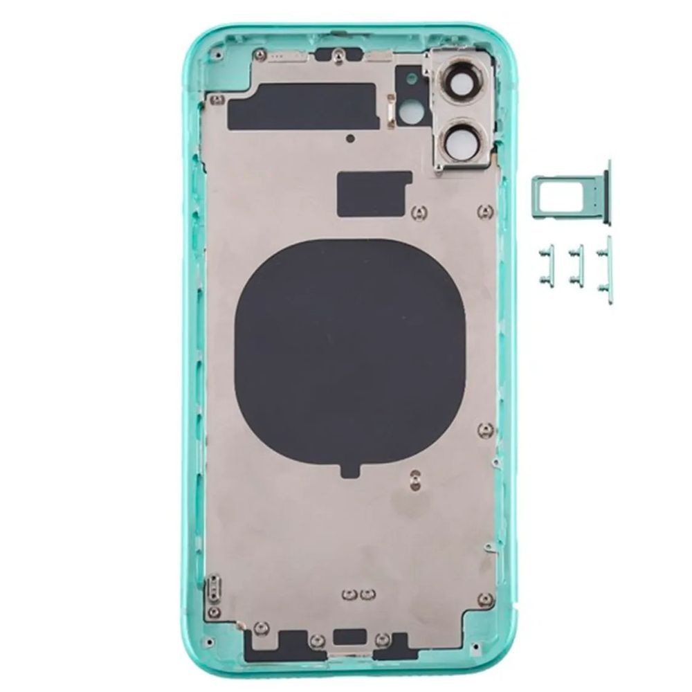 Корпус для iPhone 11 Green в зборі з тримачем SIM та кнопками, USA 1408527 фото