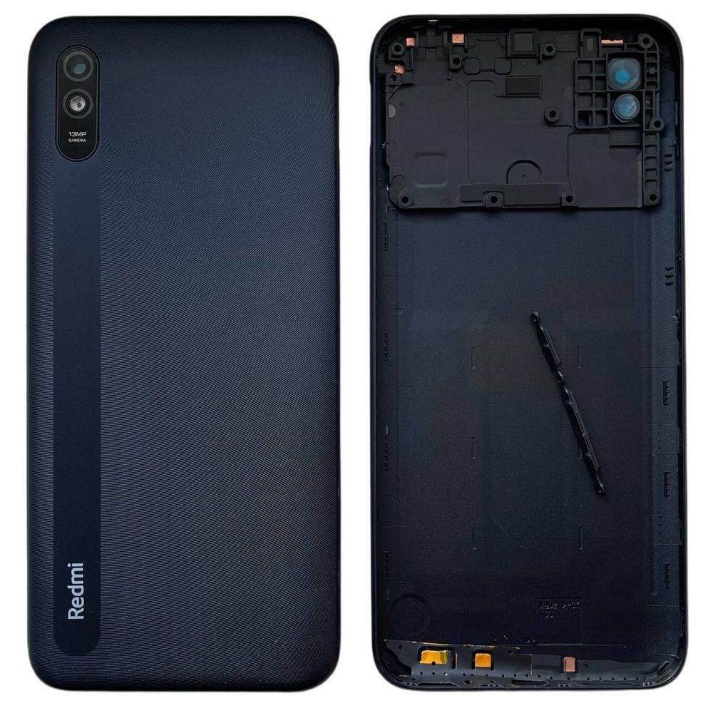 Задня кришка Xiaomi Redmi 9A black (зі склом камери) 0712276 фото