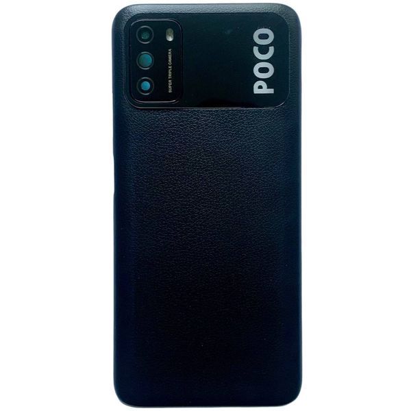 Задня кришка Xiaomi Poco M3 black (зі склом камери) 0712338 фото