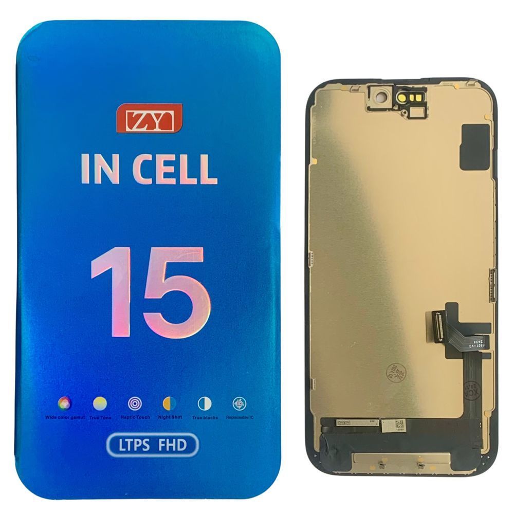 Дисплей для iPhone 15 з чорним тачскріном, ZY-INCELL 648106 фото