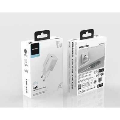 МЗП 1Port SENTEO Z-18 USB-C 3A GaN PD 45W white  40355 фото