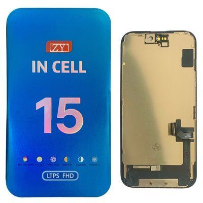 Дисплей для iPhone 15 з чорним тачскріном, ZY-INCELL 648106 фото