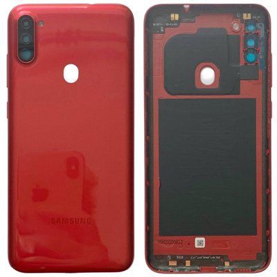 Задня кришка Samsung A115 | M115 Galaxy A11 | M11 2020 red (зі склом камери) 6046 фото