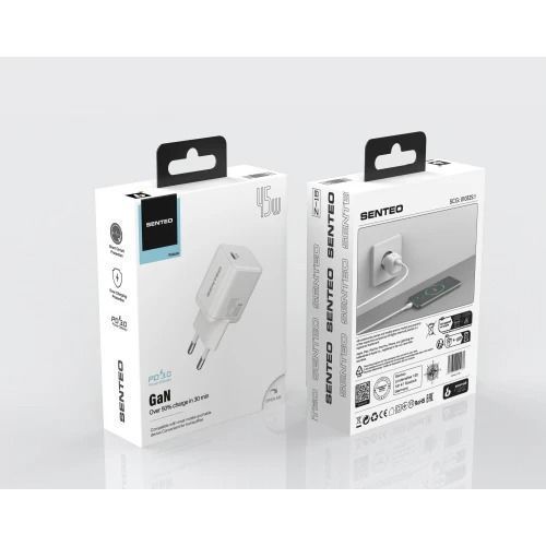 МЗП 1Port SENTEO Z-18 USB-C 3A GaN PD 45W white  40355 фото