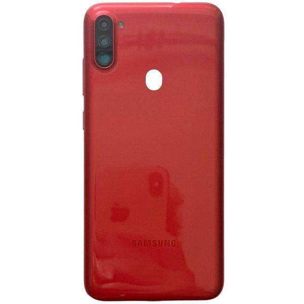 Задня кришка Samsung A115 | M115 Galaxy A11 | M11 2020 red (зі склом камери) 6046 фото
