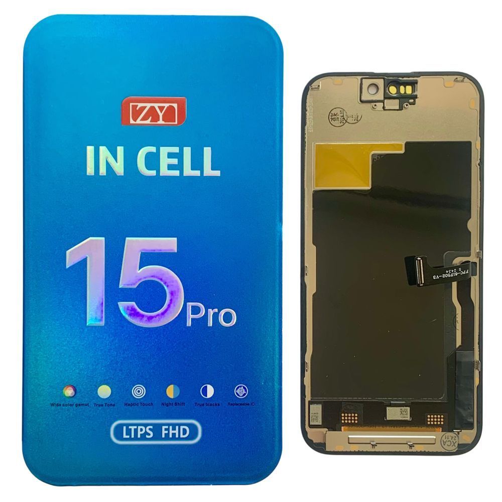 Дисплей для iPhone 15 Pro з чорним тачскріном, ZY-INCELL 561027 фото