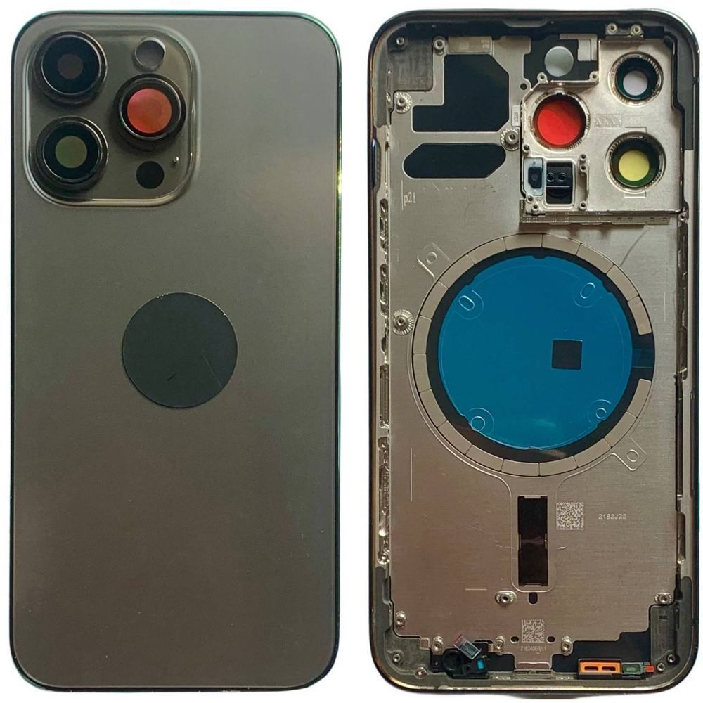 Корпус iPhone 13 Pro Black в зборі з тримачем SIM, кнопками, магнітами та сіткою, ver. USA, Original (China) 648079 фото