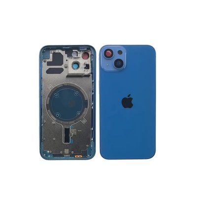 Корпус iPhone 13 Blue в зборі з тримачем SIM, кнопками, магнітами та сіткою, USA 1788890 фото