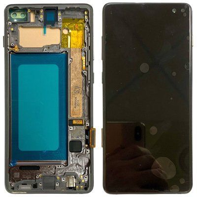 Дисплей для Samsung G975 Galaxy S10 Plus з чорним тачскріном та корпусною рамкою, IPS (дисплей не заокруглений) 535101 фото