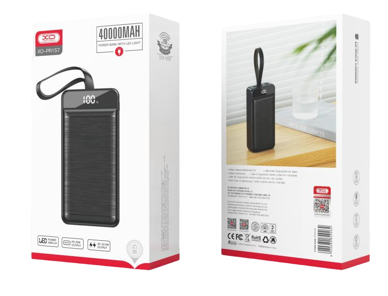 Power Bank XO PR157 PD20W/QC22.5W(40000mAh) 0700222 фото