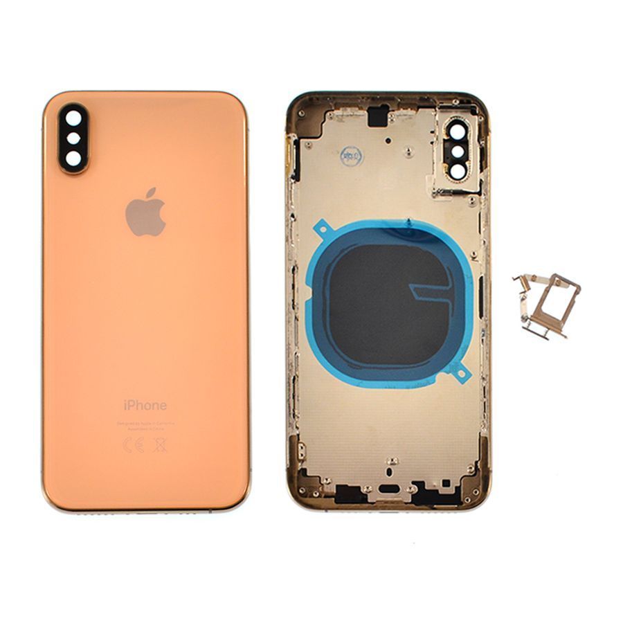 Корпус для iPhone Xs Gold в зборі з тримачем SIM та кнопками, EU 110010 фото