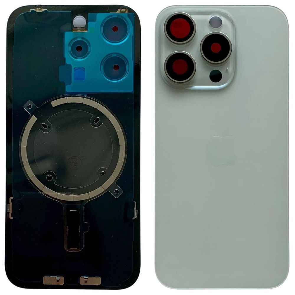 Задня кришка корпусу iPhone 15 Pro White (зі склом камери, MagSafe), Original (China) 648184 фото