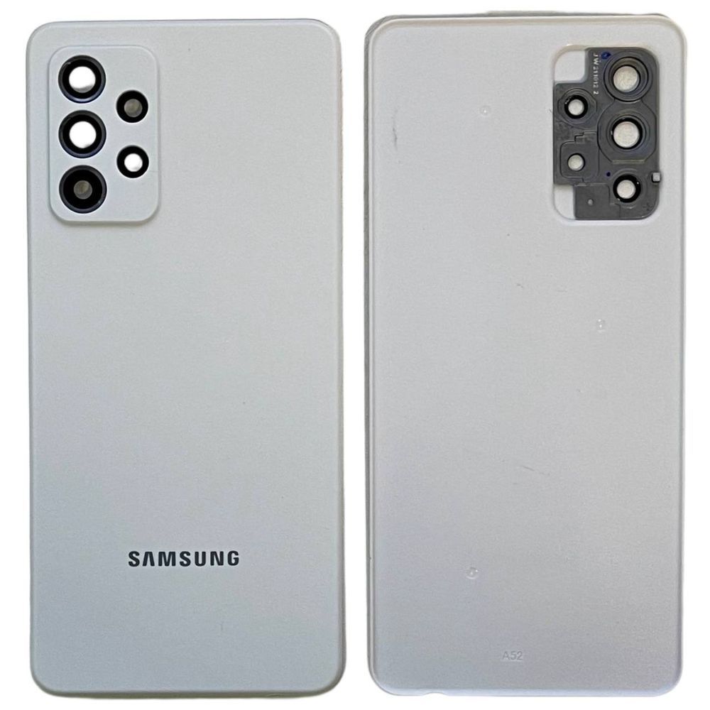 Задня кришка Samsung A525 | A528 Galaxy A52 2021 white (зі склом камери)  6030 фото