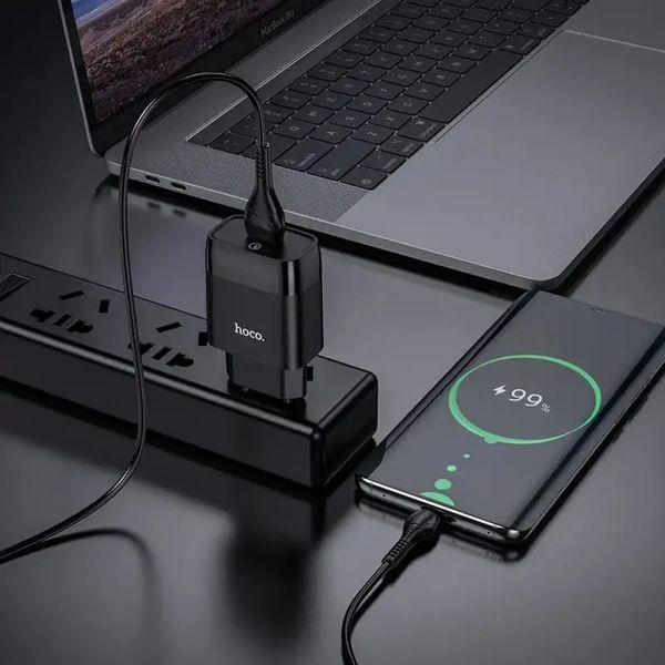 МЗП 1Port Hoco C72Q Glorious USB QC3.0 USB to Micro black 39842 фото