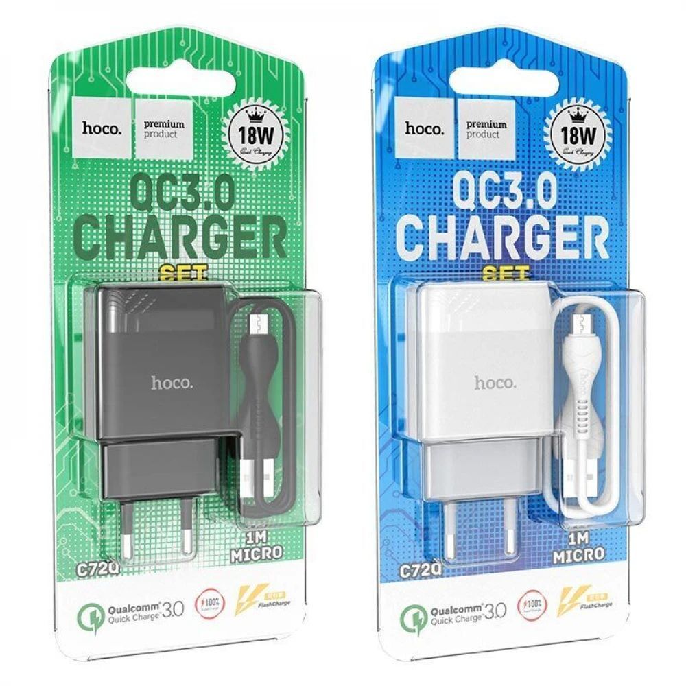 МЗП 1Port Hoco C72Q Glorious USB QC3.0 USB to Micro white 39842_1 фото