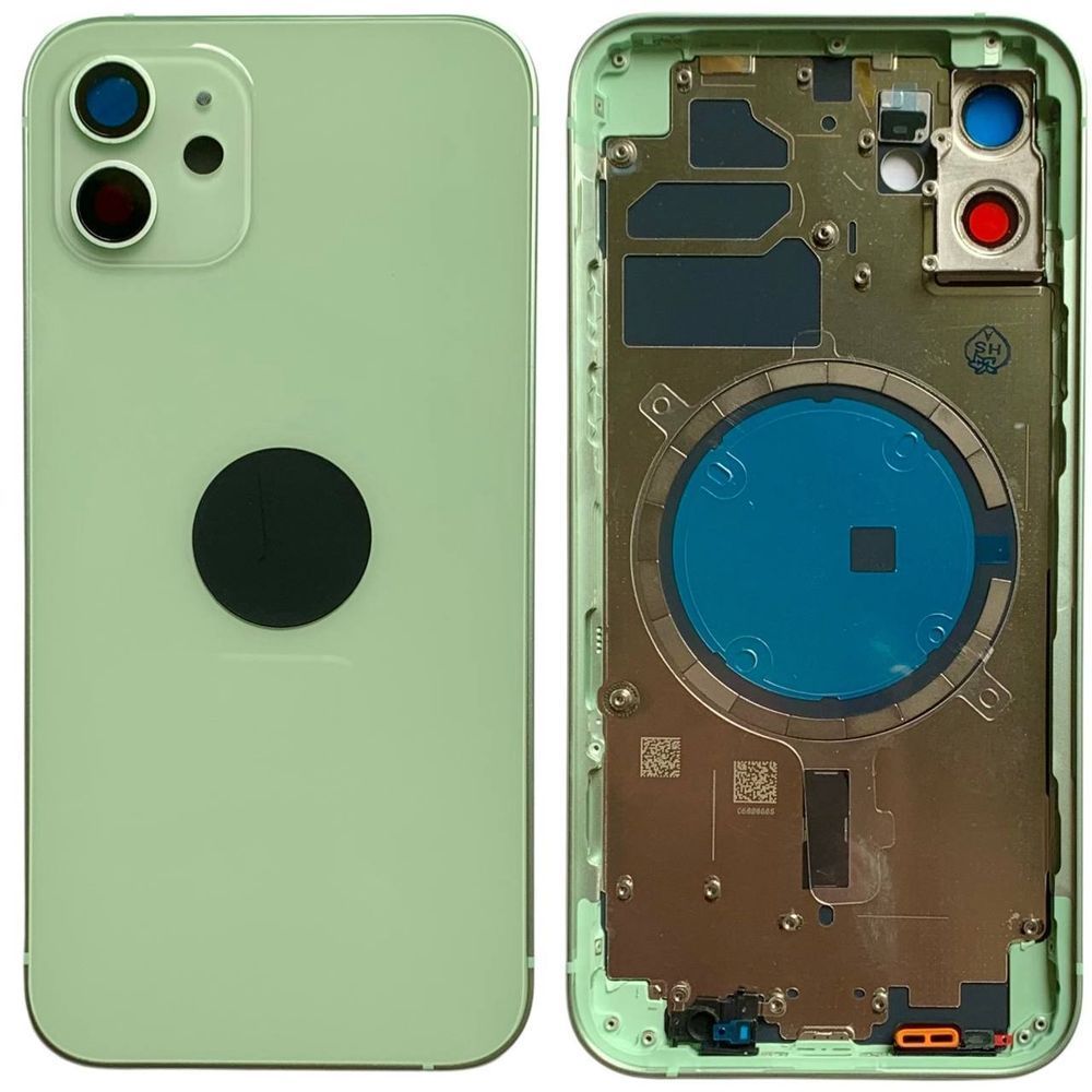 Корпус для iPhone 12 Green в зборі з тримачем SIM та кнопками, ver. USA, Original (China) 1056121 фото