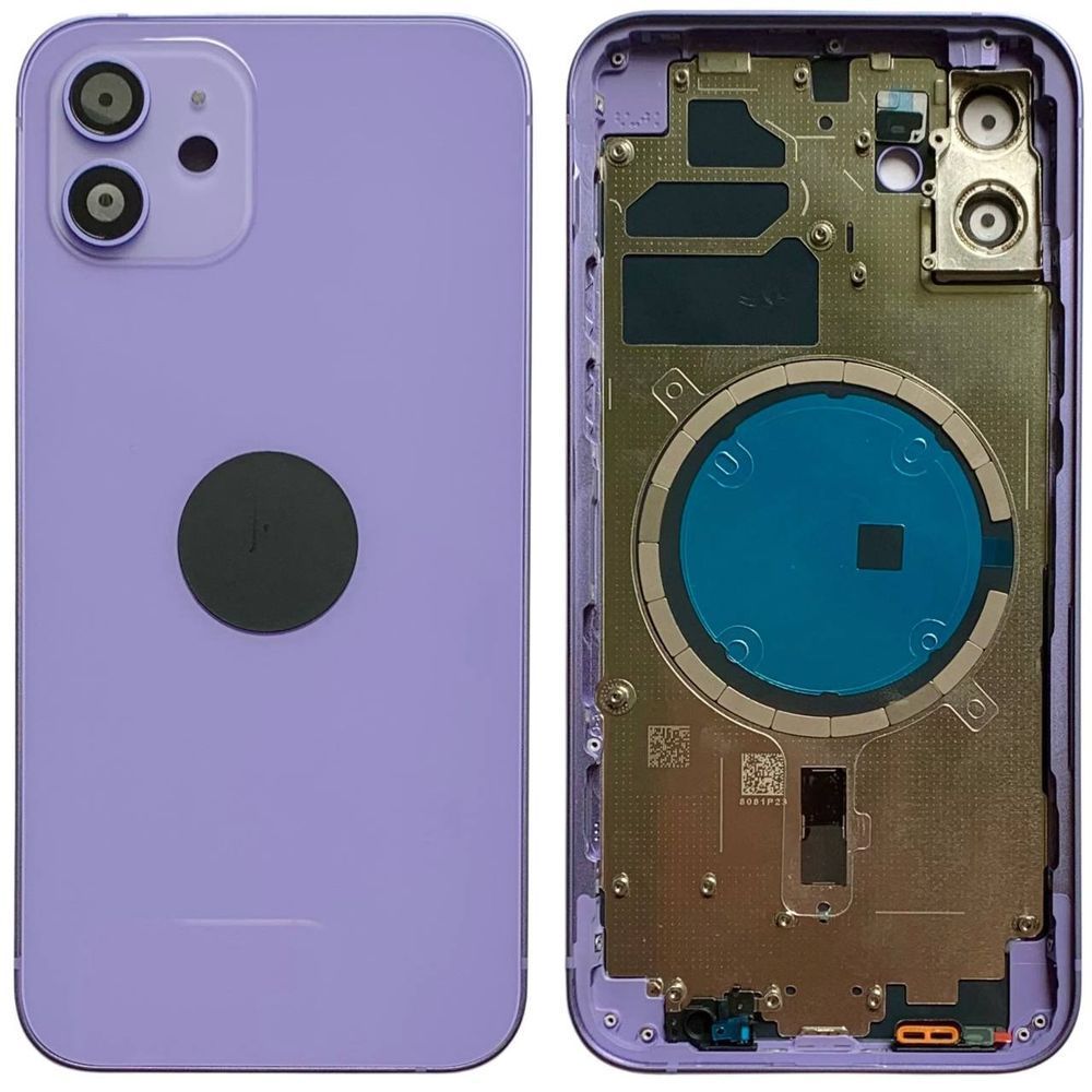 Корпус для iPhone 12 Purple в зборі з тримачем SIM та кнопками, ver. USA, Original (China) 1056122 фото
