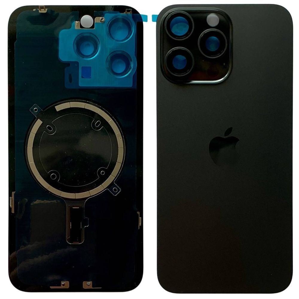 Задня кришка корпусу iPhone 15 Pro Max Black (зі склом камери, MagSafe), Original (China) 648186 фото