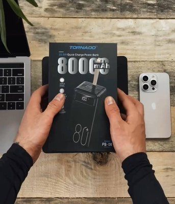 Power Bank Tornado PB08 80000mAh PD | QC 22.5W 4USB + USB-C black 1700219 фото