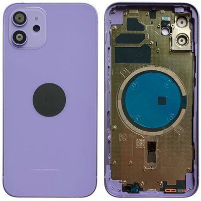 Корпус для iPhone 12 Purple в зборі з тримачем SIM та кнопками, ver. USA, Original (China) 1056122 фото