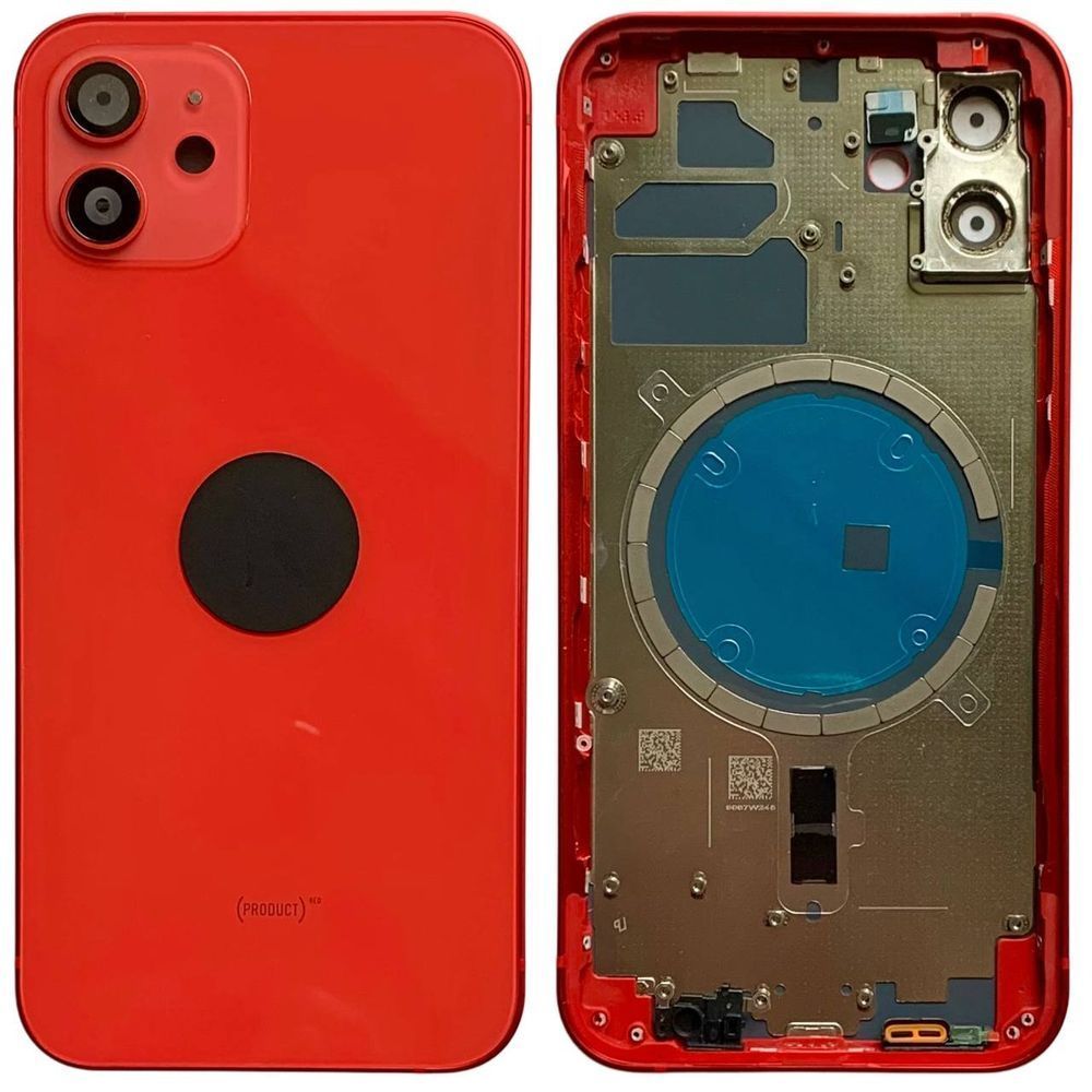 Корпус для iPhone 12 Red в зборі з тримачем SIM та кнопками, ver. USA, Original (China) 105613 фото