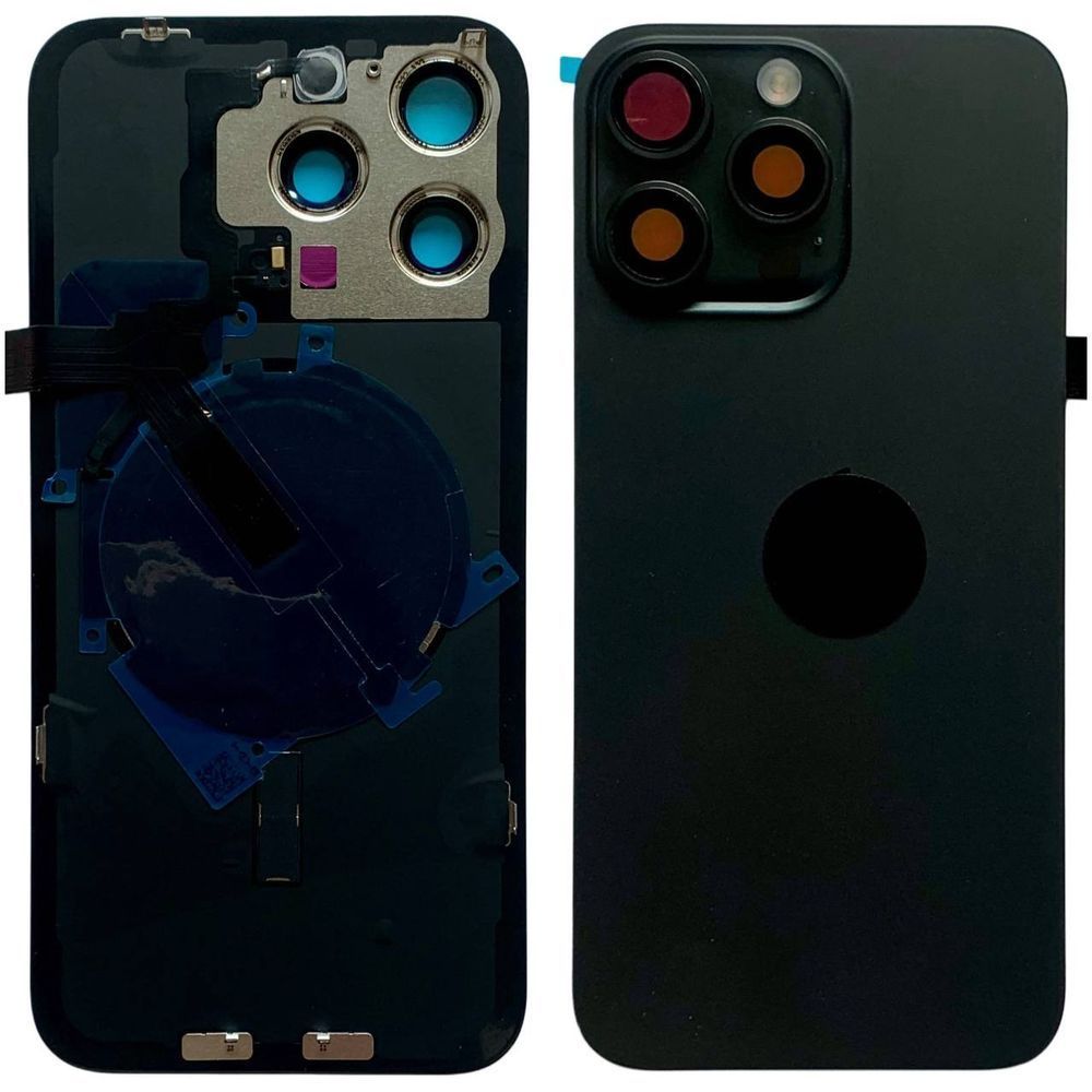 Задня кришка корпусу iPhone 15 Pro Max Black (зі склом камери, MagSafe, NFC), Original (China) 648168 фото