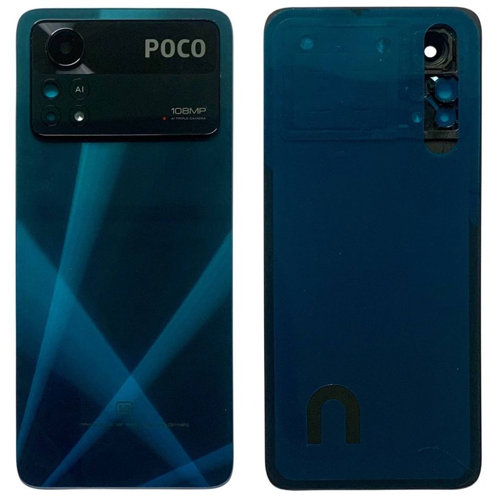 Задня кришка Xiaomi Poco X4 Pro 5G blue (зі склом камери) 0712336 фото